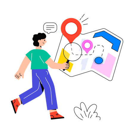 Man Location Tracking  Illustration
