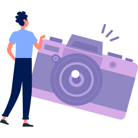 Man looking at  camera  Illustration