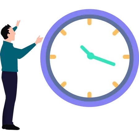 Man looking at clock  Illustration