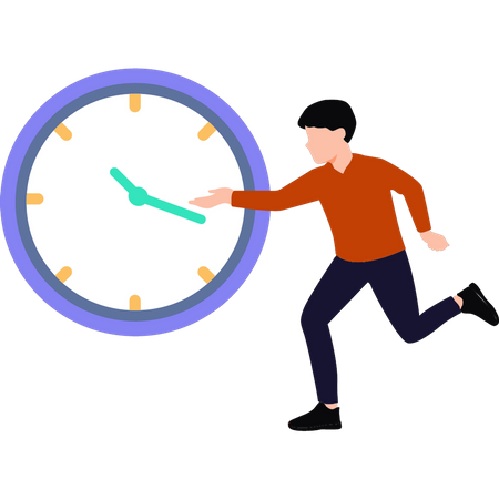 Man looking at clock  Illustration