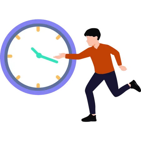 Man looking at clock  Illustration