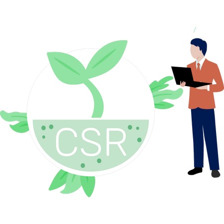 Man looking at CSR plant  Illustration