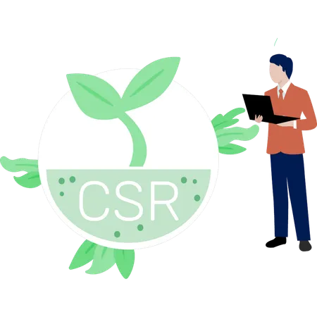 A Boy Is Looking At CSR Plant Illustration