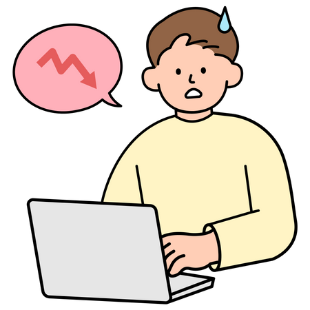 Man Looking At Falling Graph  Illustration