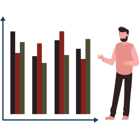 Man looking at graph  Illustration