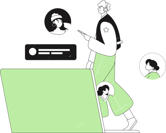 Man looking at Hiring Process  Illustration