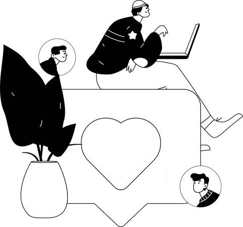 Man looking at Hiring Process  Illustration
