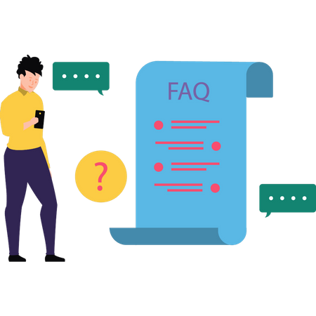 Man looking at question paper  Illustration