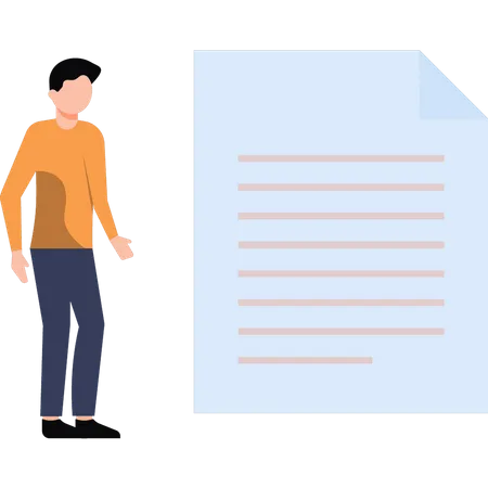 Man looking at the document  Illustration