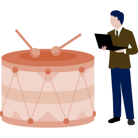 Man looking drum  Illustration