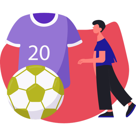 Man looking football t-shirt  Illustration