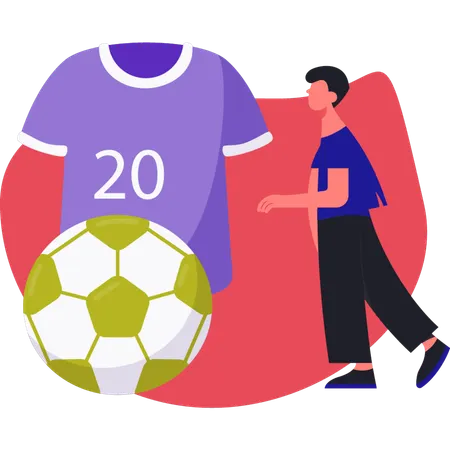 Man looking football t-shirt  Illustration
