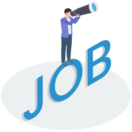 Man Looking for a new job  Illustration