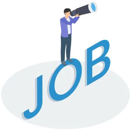 Man Looking for a new job  Illustration