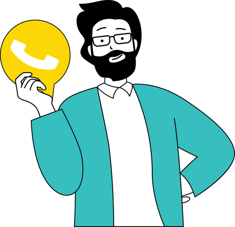 MAn looking for call  Illustration