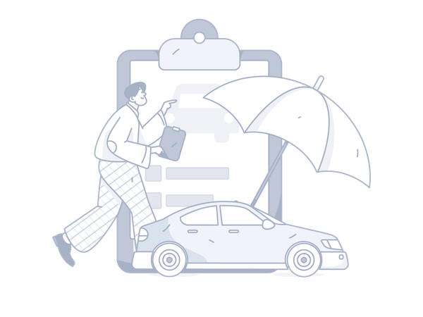 Man looking for car insurance  Illustration