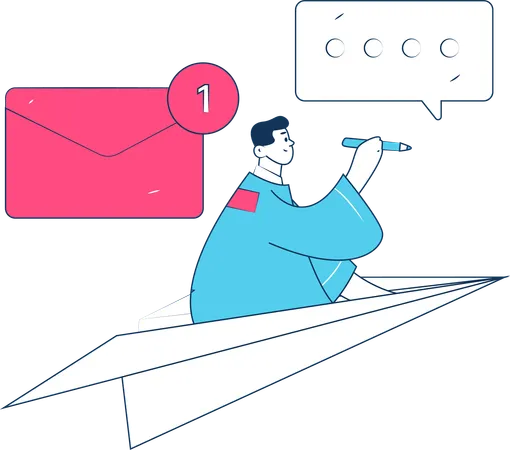 Man looking for company's mails  Illustration