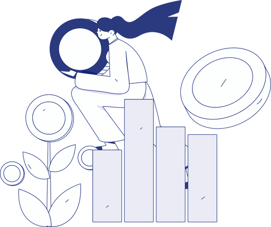 Man looking for financial opportunity  Illustration