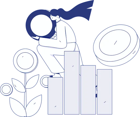 Man looking for financial opportunity  Illustration