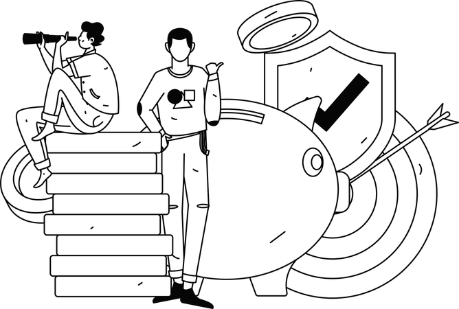 Man looking for financial opportunity  Illustration