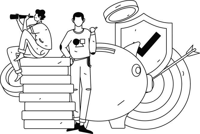 Man looking for financial opportunity  Illustration
