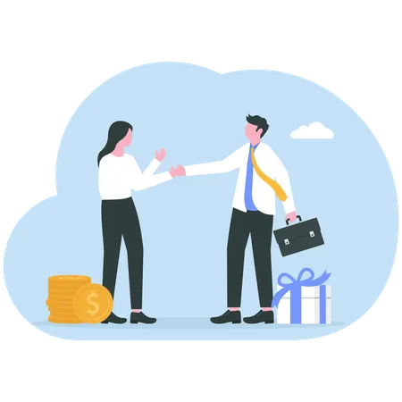 Man looking for great deals and cash back  Illustration