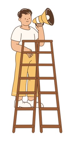Man looking for job candidates  Illustration