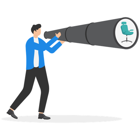Man looking for new job  Illustration
