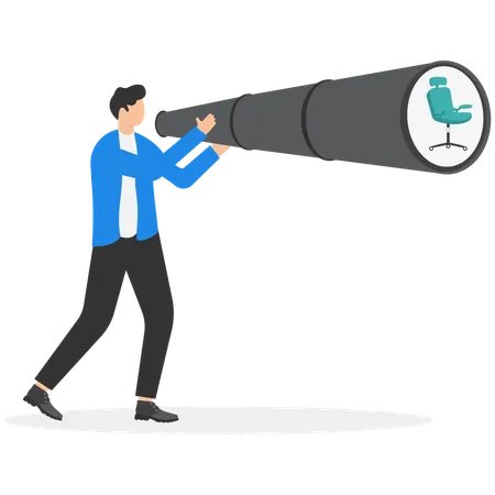 Man looking for new job  Illustration
