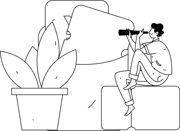 Man looking for shopping discount voucher  Illustration