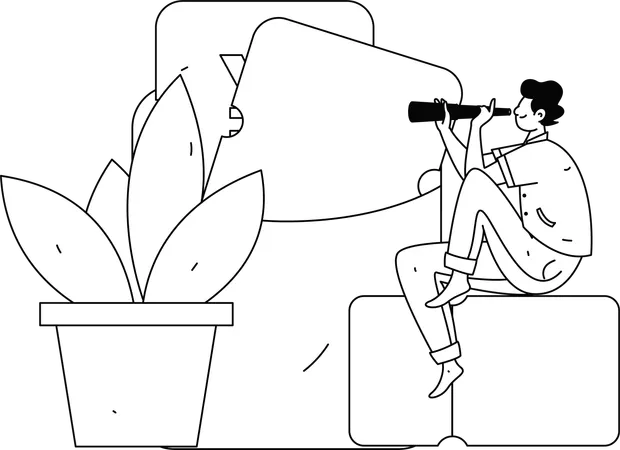 Man looking for shopping discount voucher  Illustration
