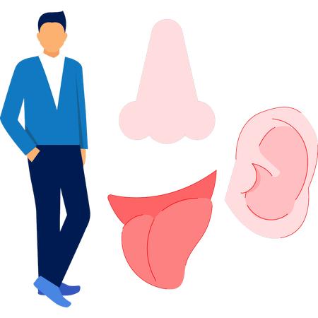 Man looking nose  Illustration