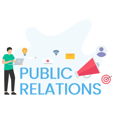 Man looking Public Relations  Illustration