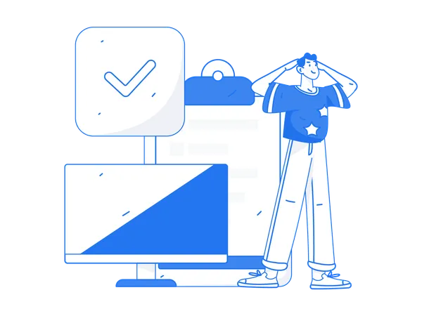 Man looking task list  Illustration