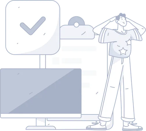 Man looking task list  Illustration