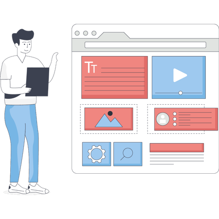 Man  looking web design  Illustration