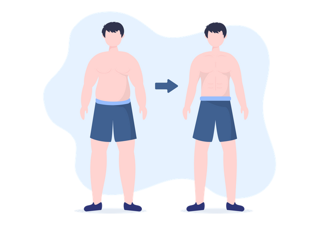 Man lose weight  Illustration