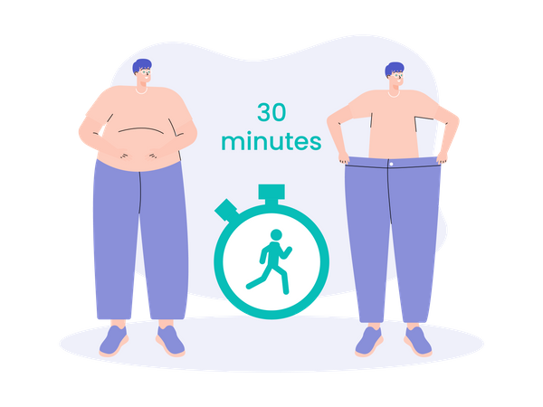 Man losing weight  Illustration