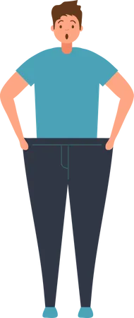 Man losing weight  Illustration