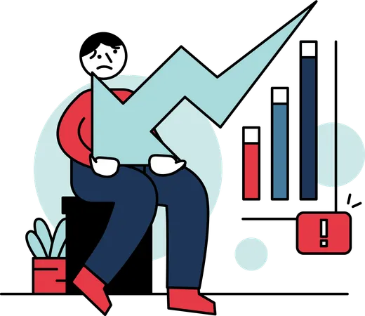 Man loss in Stock market  Illustration