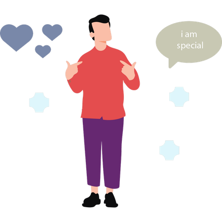 Man Loving Himself  Illustration