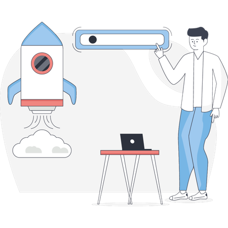 Man Lunching New Website  Illustration