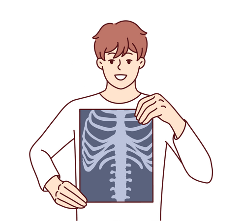 Man lungs xray  Illustration