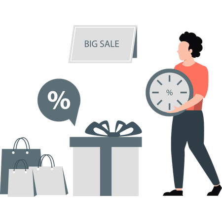 Man made huge purchase taking advantage of it  Illustration