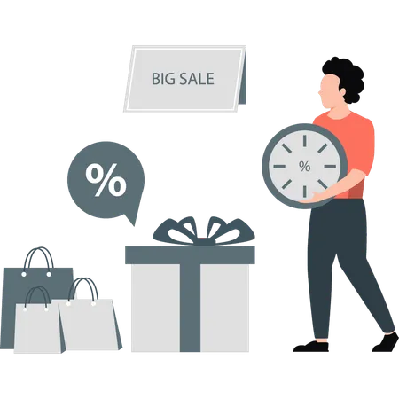 Man made huge purchase taking advantage of it  Illustration