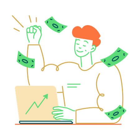 Man made money on stock exchange  Illustration