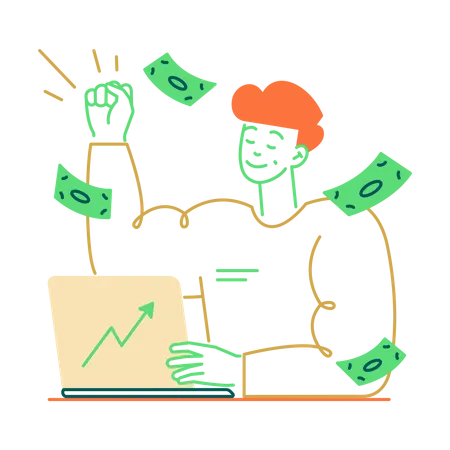 Man made money on stock exchange  Illustration