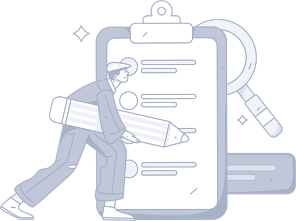 Man make list  Illustration