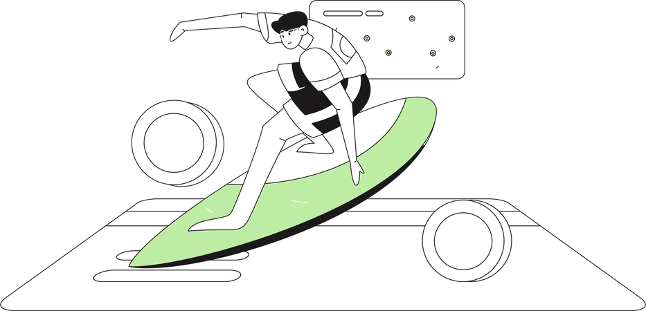 Man makes money statement for shopping  Illustration
