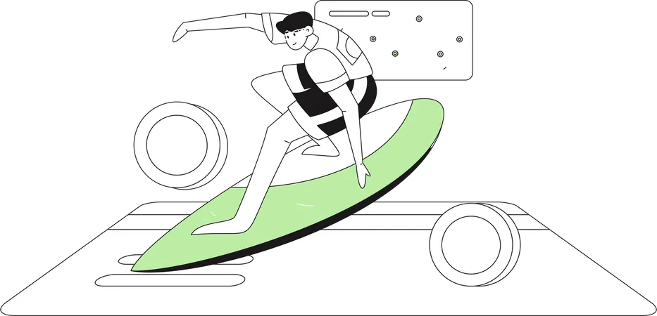 Man makes money statement for shopping  Illustration